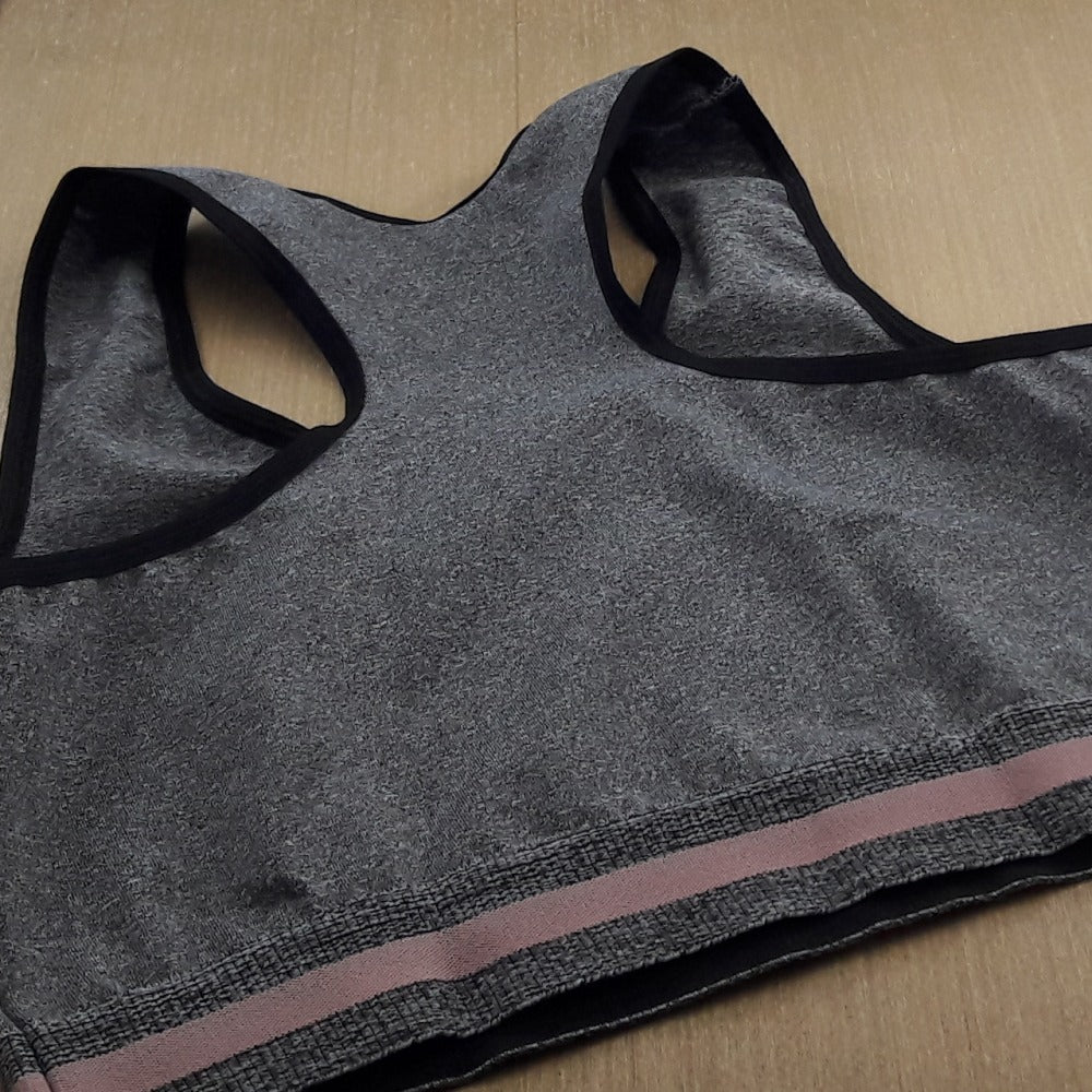 Conjunto Fitness - Tecido em Microfibra Mescla e Top Nadador