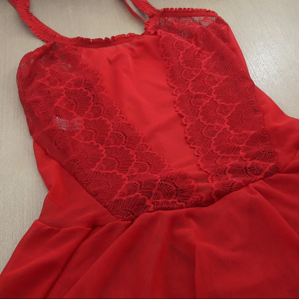 Body Mulher Maravilha - Tule Transparente e Detalhes em Renda