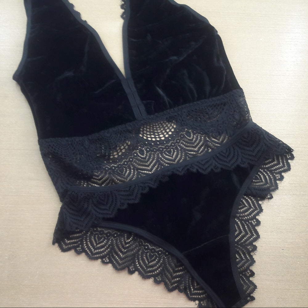 Conjunto Cropped - De Veludo Sutiã Sem Bojo