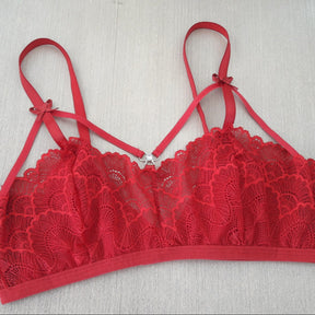 Sutiã em Renda - Modelo Strappy com Tiras na Parte Frontal