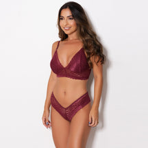 Conjunto Lingerie - Renda Trabalhada sem Bojo