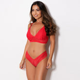 Conjunto Lingerie - Renda Trabalhada sem Bojo