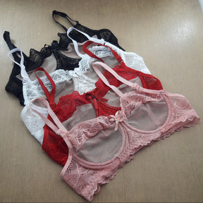 Conjunto Sexy - sem Bojo com Arco em Tule e Renda de Poliamida