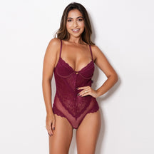 Body Sensual - Modelo Fio e Lindo Decote com Renda e Tecido Tule