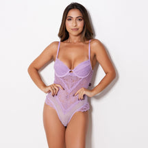 Body Sensual - Modelo Fio e Lindo Decote com Renda e Tecido Tule