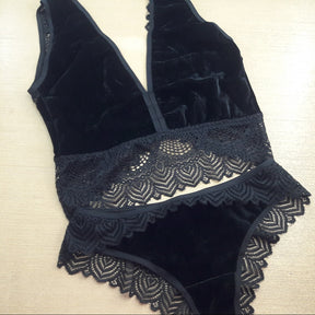 Conjunto Cropped - De Veludo Sutiã Sem Bojo