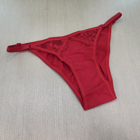 Calcinha String em Microfibra e Renda com Lateral Regulável