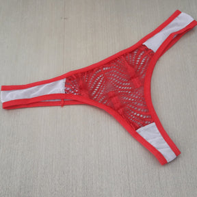 Calcinha Tanga - Renda Transparente em Tule de Poliamida