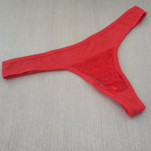 Calcinha Microfibra Lisa - Modelo Fio e Detalhe em Renda