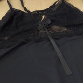 Camisola Plus Size - Microfibra de Poliéster Liso e Laço de Cetim