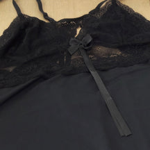 Camisola Plus Size - Microfibra de Poliéster Liso e Laço de Cetim