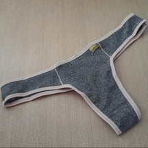 Tanga Fio Dental - Mescla Elástico Colorido com Forro Algodão