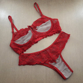 Conjunto Sexy - sem Bojo com Arco em Tule e Renda de Poliamida