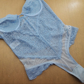 Body Sensual - Modelo Fio e Lindo Decote com Renda e Tecido Tule