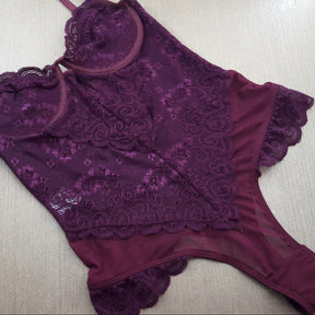 Body Sensual - Modelo Fio e Lindo Decote com Renda e Tecido Tule