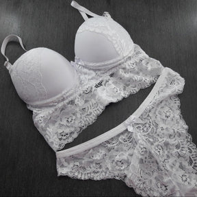 Conjunto Cropped Luxo em Renda