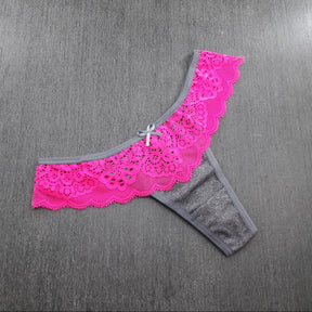 Tanga Fio Duplo - Cós em Renda Neon e Microfibra Lisa