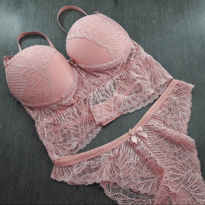 Conjunto Cropped Luxo em Renda