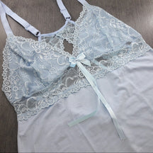 Camisola Plus Size - Microfibra de Poliéster Liso e Laço de Cetim