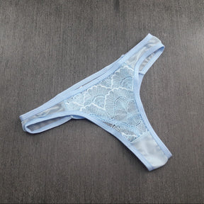 Calcinha Tanga - Renda Transparente em Tule de Poliamida
