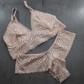 Conjunto Lingerie - Renda Trabalhada sem Bojo