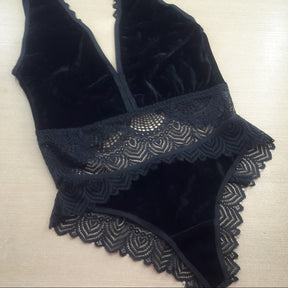Conjunto Cropped - De Veludo Sutiã Sem Bojo