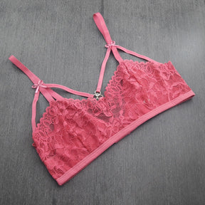 Sutiã em Renda - Modelo Strappy com Tiras na Parte Frontal